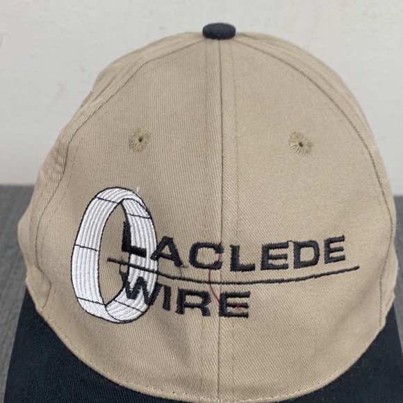 Laclede Wire Baseball Hat Mens Adjustable Beige Black Strapback Cap RCC - Picture 3 of 14